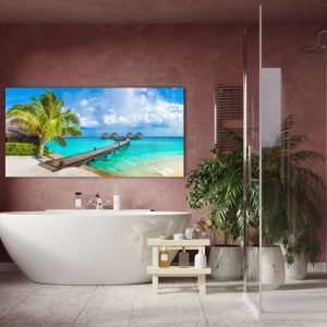 Glass panel paradise island Blue Ocean 120x60